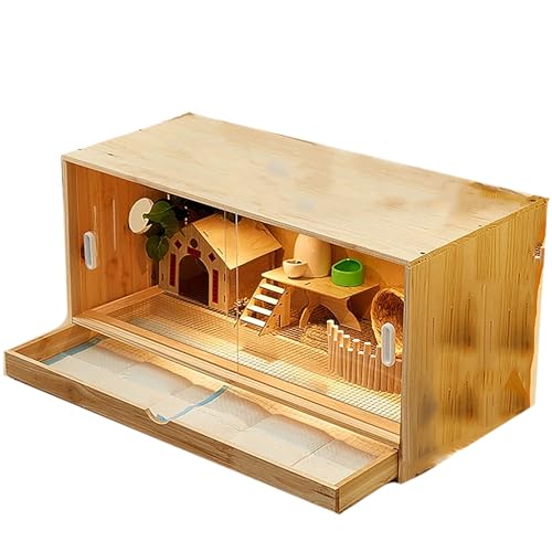 Kleintierkäfig aus transparentem Acryl mit Zubehör und Spielzeug für Meerschweinchen, Hamster, Frettchen – leicht zu reinigendes Schubladendesign von Generisch