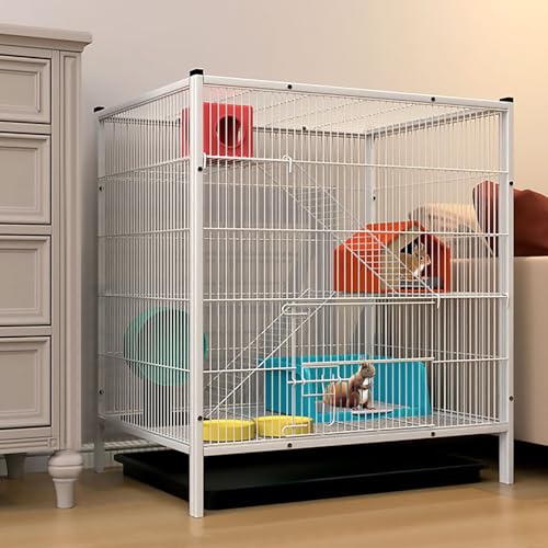 Kleintierkäfig für Frettchen, Chinchillas und Zuckergleiter – 2/3 Etagen, verschlüsseltes Metalldrahtgeflecht, geräumiges Design (60 x 46 x 70 cm) von Generisch
