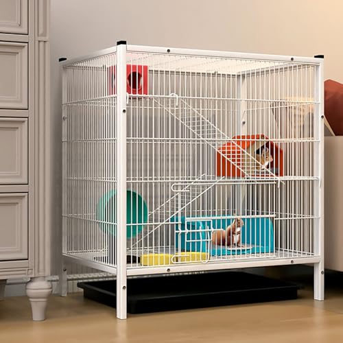 Kleintierkäfig für Frettchen, Chinchillas und Zuckergleiter – 2/3 Etagen, verschlüsseltes Metalldrahtgeflecht, geräumiges Design (60 x 46 x 70 cm) von Generisch