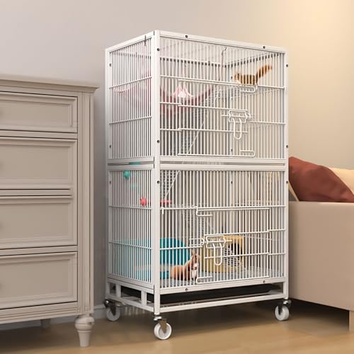 Kleintierkäfig für Frettchen, Chinchillas und Zuckergleiter – 2/3 Etagen, verschlüsseltes Metalldrahtgeflecht, geräumiges Design (60 x 46 x 70 cm) von Generisch