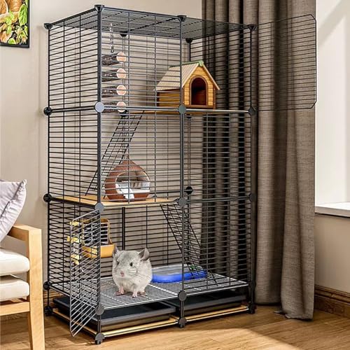 Kleintierkäfig mit 3 Etagen für Ratten, Frettchen, Chinchillas, Meerschweinchen und große Hamster – Innenraum für Komfort und Spielen Kleintierkäfig mit 3 Etagen für Ratten, Frettchen, Chinchillas, Meerschweinchen und große Hamster – Innenraum für Komfort und Spielen von Generisch