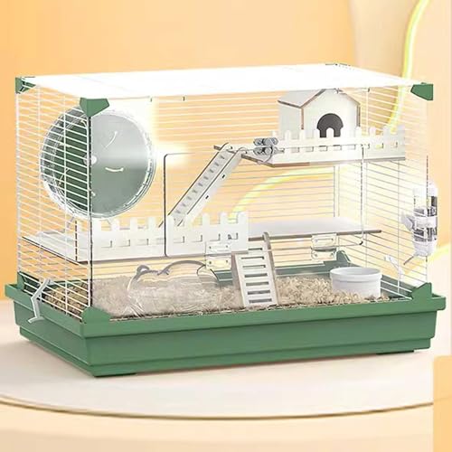 Kleintierkäfig mit Laufrad, Wasserflasche und Futternapf für Hamster, Rennmäuse und Ratten, tragbar, 3 Etagen von Generisch