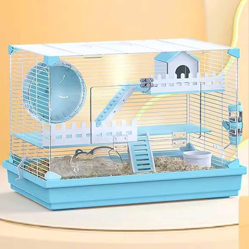 Kleintierkäfig mit Laufrad, Wasserflasche und Futternapf für Hamster, Rennmäuse und Ratten, tragbar, 3 Etagen von Generisch