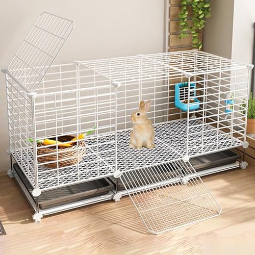 Kleintierkäfig mit Rollen und herausnehmbaren Tabletts, Indoor-Laufstall für Kaninchen, Hühner und andere Kleintiere, inklusive Fußmatten für Komfort Kleintierkäfig mit Rollen und herausnehmbaren Tabletts, Indoor-Laufstall für Kaninchen, Hühner und andere Kleintiere, inklusive Fußmatten für Komfort von Generisch