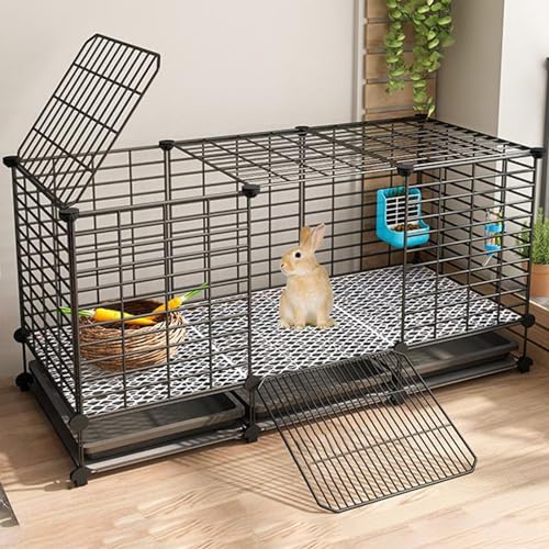 Kleintierkäfig mit Rollen und herausnehmbaren Tabletts, Indoor-Laufstall für Kaninchen, Hühner und andere Kleintiere, inklusive Fußmatten für Komfort Kleintierkäfig mit Rollen und herausnehmbaren Tabletts, Indoor-Laufstall für Kaninchen, Hühner und andere Kleintiere, inklusive Fußmatten für Komfort von Generisch