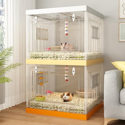 Kleintierkäfig mit transparenter Vordertür, ideal für Hamster, Chinchillas, Reptilien, leicht zugängliches Design von Generisch