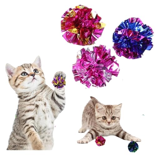 Knisterbälle für Katzen, Katzenspielzeug, Rassel-Papierball, bunte Papierbälle, Jagd-Trainingsaktivität für Katzen, Kätzchen, jeder Ball ist ca. 5,5 cm, leicht und mehrfarbig, 3 Stück Knisterbälle für Katzen, Katzenspielzeug, Rassel-Papierball, bunte Papierbälle, Jagd-Trainingsaktivität für Katzen, Kätzchen, jeder Ball ist ca. 5,5 cm, leicht und mehrfarbig, 3 Stück von Generisch