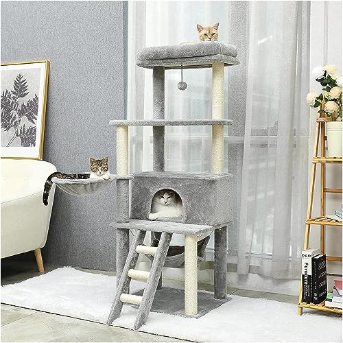 Kratzbaum Turm mit Hängematte Mehrstöckiger Kletterbaum Sisal Kratzbaum inklusive Spielzeugball für Katzen Kratzbaum Turm mit Hängematte Mehrstöckiger Kletterbaum Sisal Kratzbaum inklusive Spielzeugball für Katzen von Generisch