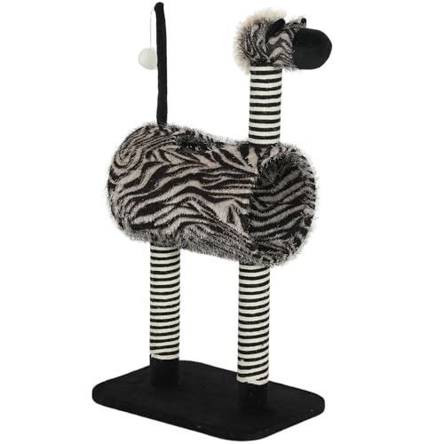 Kratzbaum Zebra-Design mit Katzentunnel Ø25 cm, Katzenbaum 93 cm, Kratzstämme Schwarz Weiß für Katzen Kratzbaum Zebra-Design mit Katzentunnel Ø25 cm, Katzenbaum 93 cm, Kratzstämme Schwarz Weiß für Katzen von Generisch