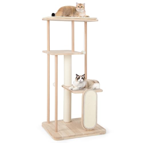Kratzbaum aus Holz mit gepolsterter Sitzstange, Plattformen, Hängespielzeug, Sisal-Kratzbaum & Brett, mehrstufiges Aktivitätszentrum für Indoor-Katzen Kratzbaum aus Holz mit gepolsterter Sitzstange, Plattformen, Hängespielzeug, Sisal-Kratzbaum & Brett, mehrstufiges Aktivitätszentrum für Indoor-Katzen von Generisch