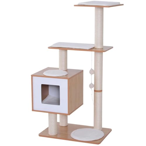 Kratzbaum für erwachsene Katzen mit weichem Bett, Plattformen aus robustem Sisal und interaktivem Spiel, schützt Sofa und Möbel, ideal für Katzen aller Größen, Maße 72 x 50 x 120 cm Kratzbaum für erwachsene Katzen mit weichem Bett, Plattformen aus robustem Sisal und interaktivem Spiel, schützt Sofa und Möbel, ideal für Katzen aller Größen, Maße 72 x 50 x 120 cm von Generisch