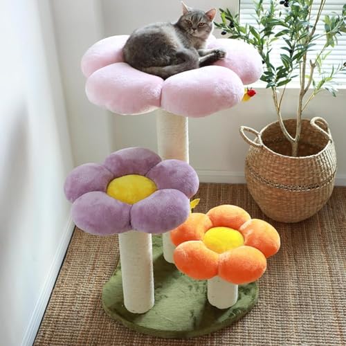 Kratzbaum mit Katzenkratzbaum, niedlicher Katzenbaum in Blumenform für Kätzchen, kleiner Indoor-Katzenbaum mit Sitzstange aus Plüsch für verspielte Katzen Kratzbaum mit Katzenkratzbaum, niedlicher Katzenbaum in Blumenform für Kätzchen, kleiner Indoor-Katzenbaum mit Sitzstange aus Plüsch für verspielte Katzen von Generisch