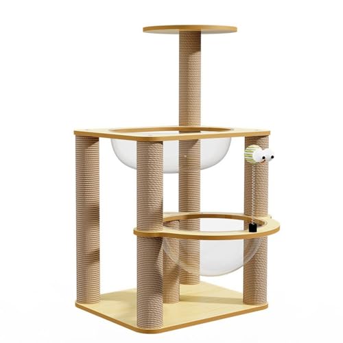 Kratzbaum mit Weltraumkapsel Aussichtsplattform - Indoor Katzenhaus & Kratzbaum für aktive Katzen - Langlebig, stilvoll, perfekt zum Spielen & Entspannen von Generisch