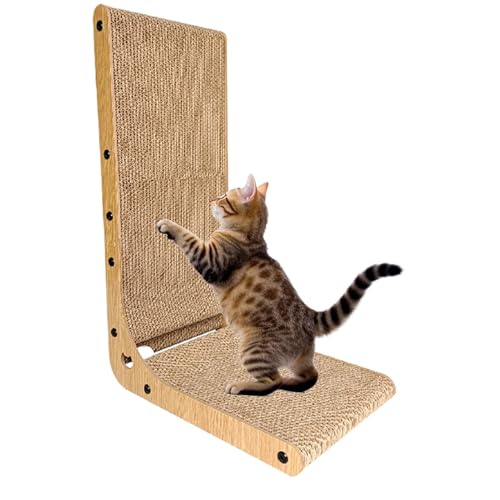 Kratzbrett für Katzen, L-Form, Haustierzubehör, integrierte Katzenminze, Spielzeugbälle, Katzenkratzbrett für Kätzchen, Indoor-Katzen, kleine Haustiere, zum Entspannen Kratzbrett für Katzen, L-Form, Haustierzubehör, integrierte Katzenminze, Spielzeugbälle, Katzenkratzbrett für Kätzchen, Indoor-Katzen, kleine Haustiere, zum Entspannen von Generisch
