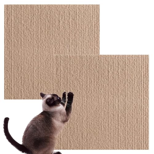 Kratzteppich für Katzen, zuschneidbar, selbstklebend, 2 Stück, Kletter-Kratzer, Aufkleber-Pads für Haustierbedarf, Sofa und Möbel (30,5 cm / 61 cm) von Generisch