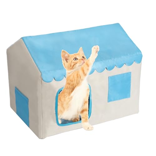 Kühlendes Katzenhaus – Sommerhütte für Katzen, geschlossenes Tierzubehör, Innen- und Außenbereich, Garten, Hof, Terrasse, Balkon, alle Jahreszeiten, kleine Hunde von Generisch