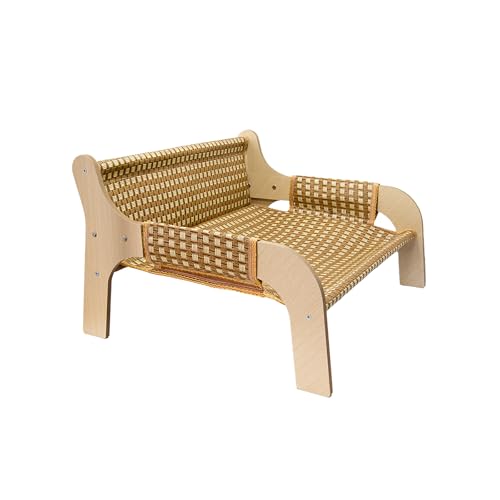Kühlendes Sommer-Katzenbett, Katzenkratzer, verschleißfestes Nest, kühles Rattan-Lounge-Sessel, Haus, Haustier-Schlafbett von Generisch