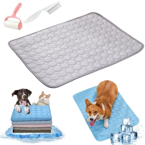 Opticnock Hunde-Kühlmatte (4X Effektiver), Bequeme Kühlmatte Für Hunde, rutschfeste, Waschbare, Tragbare Sommermatte, Bett Für Katzen Im Innen- Und Außenbereich (Grey,S Within 2.5KG) von Generisch