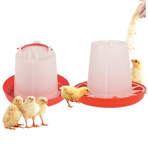 Kükenfutter- und Wasserer -Kit 1L und 1 kg Baby Chick Feeder und Waterer Set mit Tablett automatisch waschbar wiederverwendbares Plastik -Baby -Hühnchenversorgungen von Generisch