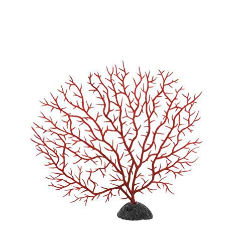 Künstliche Korallenornament, Kunststoff-Pflanzen-Dekoration, für Aquarium-Dekorationen (S, rot) von Generisch