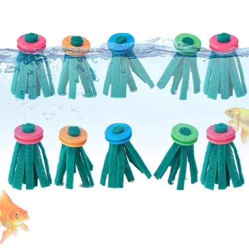 Laich-Mopp, Zuchtmopp für Aquarium, wiederverwendbarer Schaumstoff-Ring, Schrubber, Werkzeug-Set für , Regenbogen, Schildkröten, Amphibien im Wassertank von Generisch