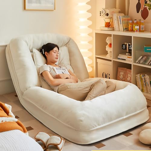 Lammwolle Loungesessel Sofa für Erwachsene und Haustiere - Klappbar Balkon Schlafzimmer Sitzsack Bett mit - Stützverstellung - Hundebett für Menschen Lammwolle Loungesessel Sofa für Erwachsene und Haustiere - Klappbar Balkon Schlafzimmer Sitzsack Bett mit - Stützverstellung - Hundebett für Menschen von Generisch