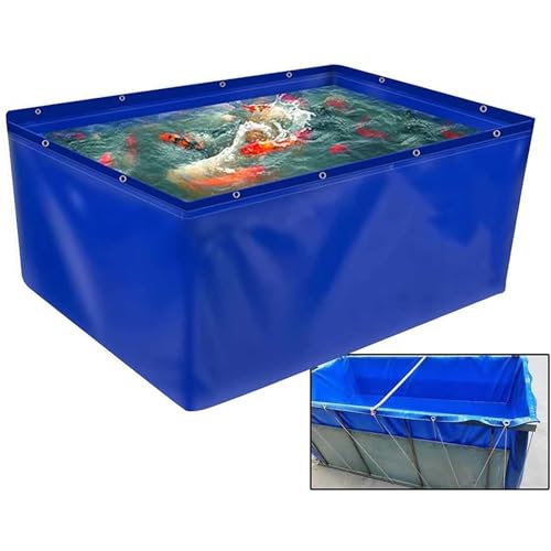 Langlebiger, faltbarer PVC-Wassertank mit Ablassventil, wasserdichter temporärer Kunststoff-Zisterne für Aquarium, Pool, Teich, Fischzucht und Leinwandkultur von Generisch