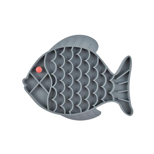 Langsamer Futterspender für Katzen in Fischform, rutschfestes Silikon mit Saugnapf, Fischgräten-Design, Trocken-Nass-Futterspender, wiederverwendbarer Futternapf, perfekt für Futter, Leckereien und Langsamer Futterspender für Katzen in Fischform, rutschfestes Silikon mit Saugnapf, Fischgräten-Design, Trocken-Nass-Futterspender, wiederverwendbarer Futternapf, perfekt für Futter, Leckereien und von Generisch