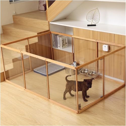 Laufstall für Hunde, Acryl, Laufstall mit Tor, Übungsstifte für Hunde, Katzenzaun, Innenbereich, 3 mm, PVC, transparente Platte für die Haustür, einfach zu installieren, A, 6 Stück von Generisch
