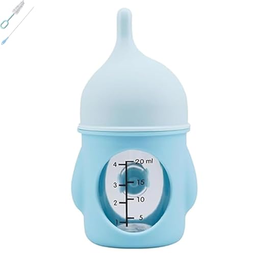 Leak-Proof Squeezable Kitten Bottle, 2025 New Kitten Bottles for Nursing Pet Feeding, Anti-Choking Air Valve for Flow Control for Nursing Puppy Milk (20/80ml 2pcs) (Blue,20ml) von Generisch
