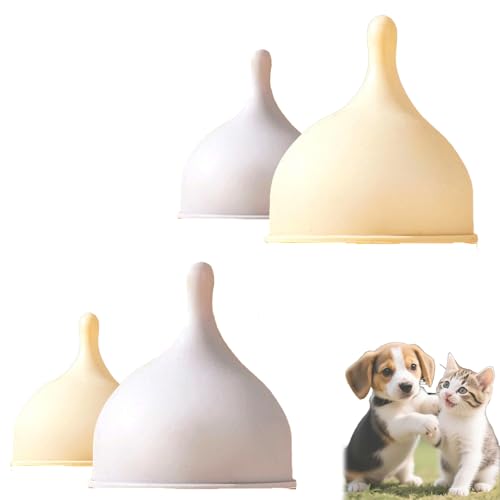 Leak-Proof Squeezable Kitten Bottle, Kitten Bottle Feeding Kit, Pet Silicone Anti-Choking Milk Bottle, 20ml/80ml Newborn Kittens/Dogs Bottles, 4-Pack Kittens B-ottles Nipples (20+80ml Pacifier) von Generisch