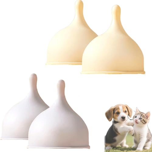 Leak-Proof Squeezable Kitten Bottle, Kitten Bottle Feeding Kit, Pet Silicone Anti-Choking Milk Bottle, 20ml/80ml Newborn Kittens/Dogs Bottles, 4-Pack Kittens B-ottles Nipples (80ml Pacifier) von Generisch