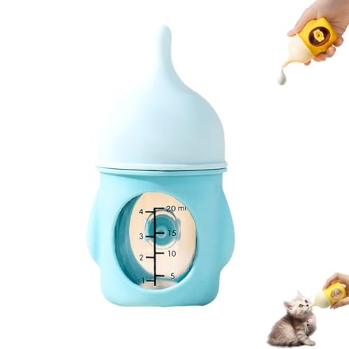 Leak-Proof Squeezable Kitten Bottle, Pet Feeding Bottles, Puppy Bottles for Nursing Puppy Milk, Anti-Choking Design, for Kittens, Puppies, Small Animals (Blue,20ml) von Generisch