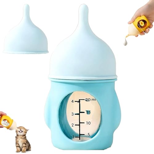 Leak-Proof Squeezable Kitten Bottle, Reusable Anti-Choking Pet Feeder, Puppy Bottles for Nursing Puppy Milk, for Kittens Puppies Small Animals (Blue,20ML) von Generisch