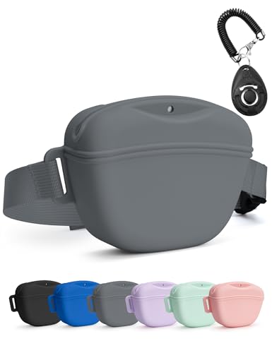 Leckerli-Tasche für Hunde mit Trainings-Klicker, stärkerer Magnetverschluss, um Verschütten zu vermeiden, Silikon-Leckerli-Tasche mit Hüftgurt für Haustier-Training, Spazierengehen Leckerli-Tasche für Hunde mit Trainings-Klicker, stärkerer Magnetverschluss, um Verschütten zu vermeiden, Silikon-Leckerli-Tasche mit Hüftgurt für Haustier-Training, Spazierengehen von Generisch