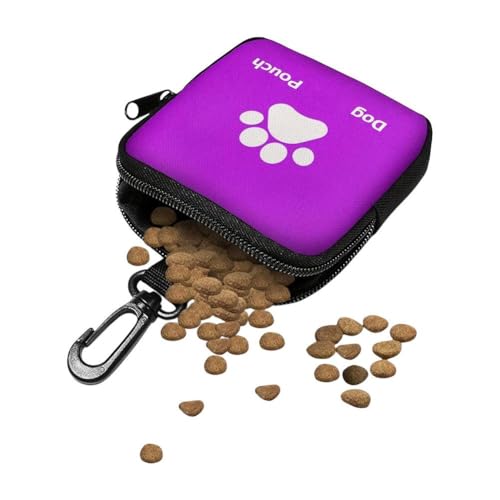 Leckerli-Tasche für kleine Hunde, Hundetraining, Leckerli-Tasche, tragbare Aufbewahrungstasche für Snacks, Köder, Taschengröße, wasserdicht und langlebig, Welpenfuttertasche (lila) von Generisch