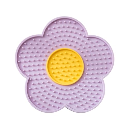 Leckmatte für kleine Hunde, Leckmatte für Haustiere, Hunde- und Katzen-Slow-Feeder-Pad, Leckmatte verbessert das Butter-Leckpad-Erlebnis, interaktives Haustierspielzeug, Blumen-Silikonpad zum Stressab Leckmatte für kleine Hunde, Leckmatte für Haustiere, Hunde- und Katzen-Slow-Feeder-Pad, Leckmatte verbessert das Butter-Leckpad-Erlebnis, interaktives Haustierspielzeug, Blumen-Silikonpad zum Stressab von Generisch