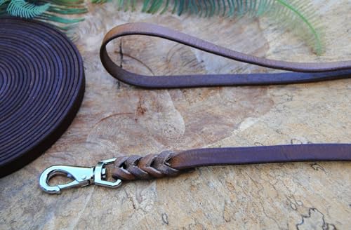 Lederleine geflochten 16mm Antik, Schnapper-Deluxe (10m ohne Schlaufe) von Generisch