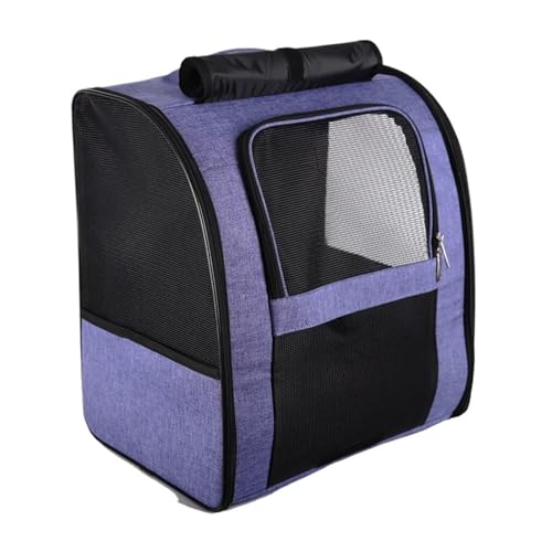 Leichter Katzenrucksack mit atmungsaktivem Netzstoff, tragbar, für Reisen, für Katzen, Hunde und kleine Haustiere (Violett, L 40 x 26 x 47 cm) von Generisch
