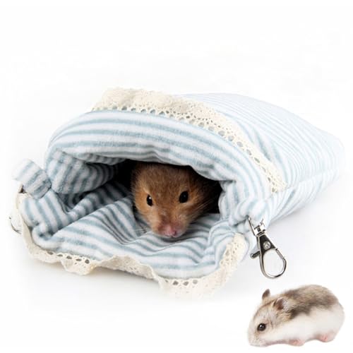 Leichter Schlafsack für Kleintiere: Gestreifte weiche, gemütliche Hängematte mit Thermotuch für Zuckergleiter, Hamster von Generisch