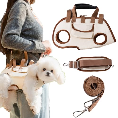 Lettuce Pets Dog Harness, Lettuce Pets Crossbody Pet Carrier Harness, Adjustable Pet Backpack Breathable 3 in 1 Multifunctional Portable Crossbody Carrier for Dogs and Cats (Brown,M) von Generisch
