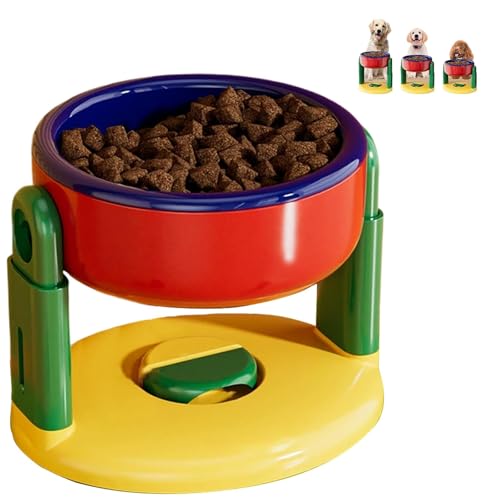 Liftable Suction Cup Pet Bowl, Tilted Design, Adjustable Height Food and Water Dish for Cat Dog, for All Pets, Easy to Clean, Durable Design von Generisch