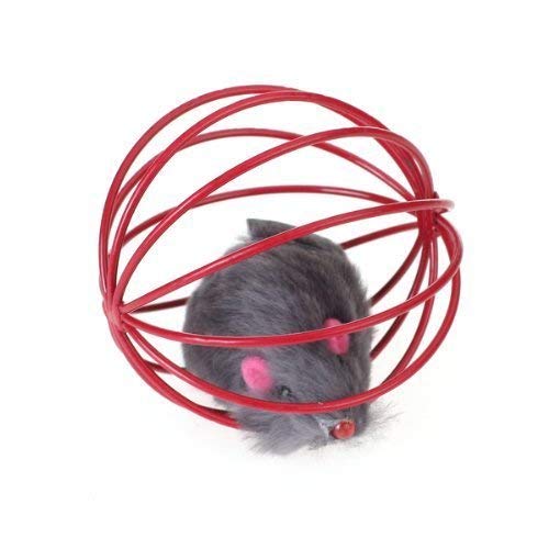Lustiges Spielzeug für Haustiere, Katzen, Kätzchen, blaugrün, künstliche Mäuse, Ratten im Käfigball, Haustierbedarf, modisch verarbeitet von Generisch