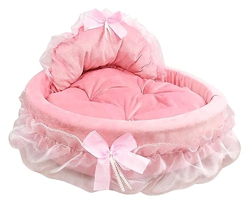 Luxuriöses rosa Spitzenbett für große Hunde, waschbar, Prinzessinnen-Katzenbett mit dicker Hundehütte, Schlafmatte, niedliches Haustierbedarf, Couch für Kätzchen, Größe L Luxuriöses rosa Spitzenbett für große Hunde, waschbar, Prinzessinnen-Katzenbett mit dicker Hundehütte, Schlafmatte, niedliches Haustierbedarf, Couch für Kätzchen, Größe L von Generisch