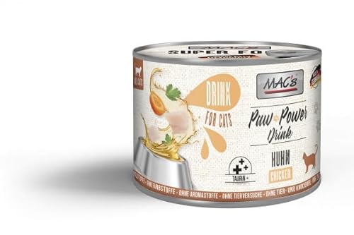 Mac's Cat Paw Power Drink 6 x 200g Huhn | Flüssiger Katzensnack | Getreidefreies Monoprotein | Mit Karotten, Inulin & Taurin | Vielseitig als Topping, Trinkwasserzusatz & Schleck-Snack von Generisch