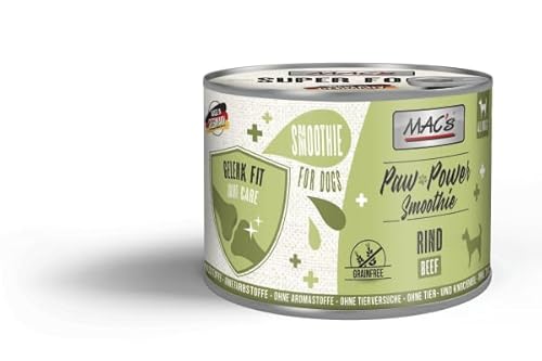 Mac's Dog Paw Power Smoothie 6 x 200g Rind | Gelenk Fit | Getreidefreier Smoothie/Snack für Hunde | 3 Sorten zur Auswahl | Hergestellt in der Eifel Mac's Dog Paw Power Smoothie 6 x 200g Rind | Gelenk Fit | Getreidefreier Smoothie/Snack für Hunde | 3 Sorten zur Auswahl | Hergestellt in der Eifel von Generic