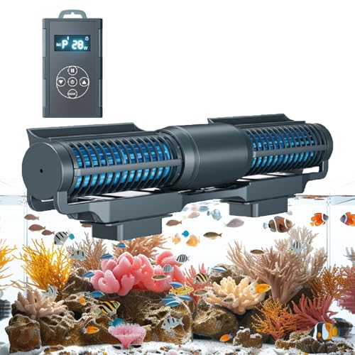 Magnetischer Wellenmacher für Aquarien, Querstromwellenmacher, 5 Wellen-Modi, LCD-Display-Controller, für Süßwasser, Meeresriff-Aquarien (18 W) von Generisch