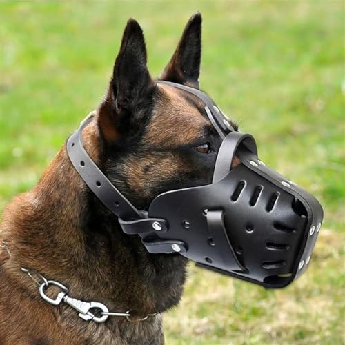 Maulkorb Hund, Maulkorb aus Leder, Mundschutz für Beißen und Fellpflege, verstellbar und atmungsaktiv, für mittelgroße und große Hunde, Halsumfang 35 x 50 cm Maulkorb Hund, Maulkorb aus Leder, Mundschutz für Beißen und Fellpflege, verstellbar und atmungsaktiv, für mittelgroße und große Hunde, Halsumfang 35 x 50 cm von Generisch