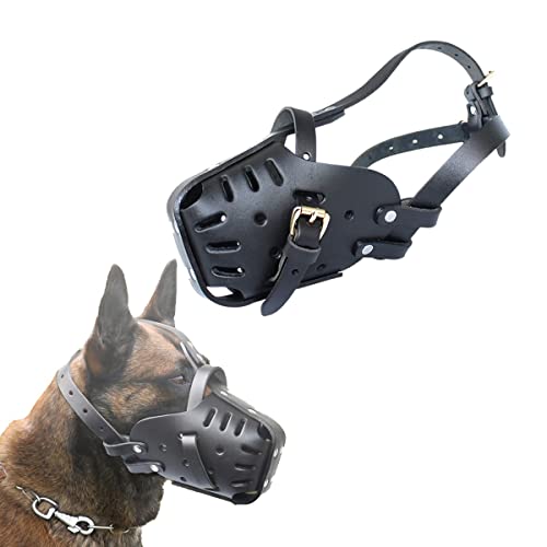 Maulkorb aus Leder, verstellbar, atmungsaktiv, für mittelgroße und große Hunde, 35 x 50 cm Maulkorb aus Leder, verstellbar, atmungsaktiv, für mittelgroße und große Hunde, 35 x 50 cm von Generisch
