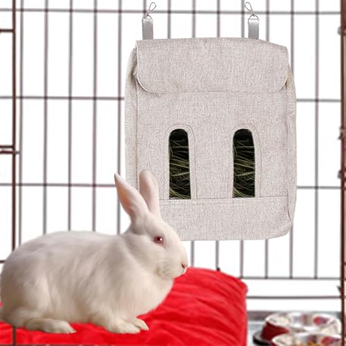 Meerschweinchen -Heu -Feeder | Einstellbare Kaninchenfuttermittel für Meerschweinchen | S/M/L Heuhändlerbeutel mit Haken, Meerschweinchen -Heuhändler -Lagerung, haltbarer Heuspeicherspeicher für klein von Generisch
